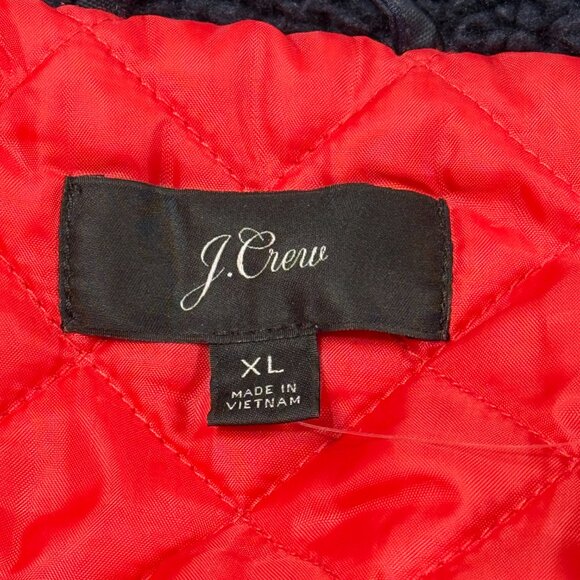 J Crew Perfect Winter Parka Womens XL Blue Eco-Friendly Primaloft Faux Fur Hood - Picture 2 of 16